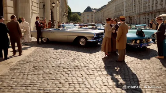 Vintage Car Enthusiasts Admire Classic Beauties – AI Generated Video | Hailuo AI