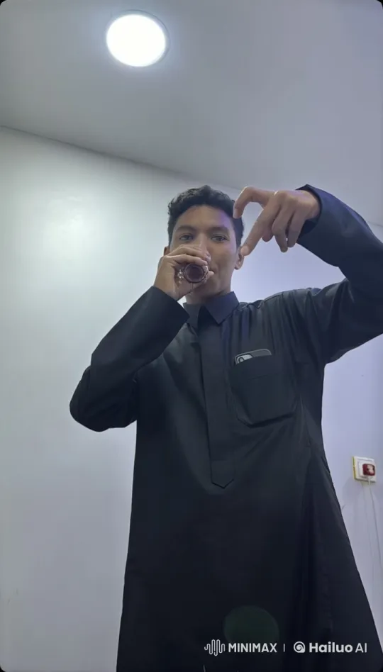 Smoking Peace Sign Pose in Minimalist Setting – AI Generated Video | Hailuo AI