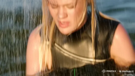 Determined Woman Prepares for a Challenge in Serene Waters – AI Generated Video | Hailuo AI