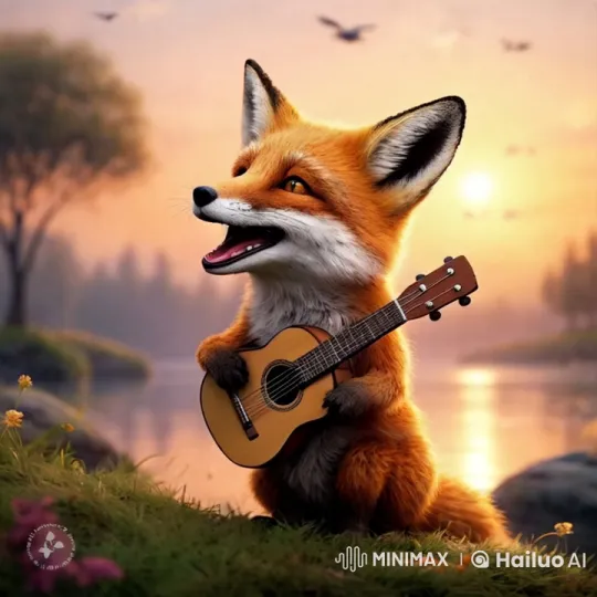 Fox Serenades at Sunset by Enchanted Lake – AI Generated Video | Hailuo AI