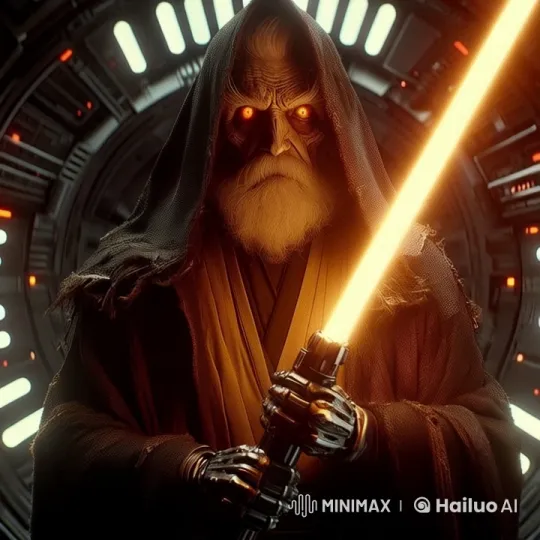 Sith Activates Lightsaber in Futuristic Scene – AI Generated Video | Hailuo AI