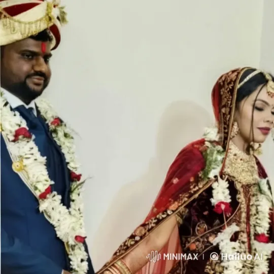 Traditional Wedding Couple Sharing a Tender Kiss – AI Generated Video | Hailuo AI