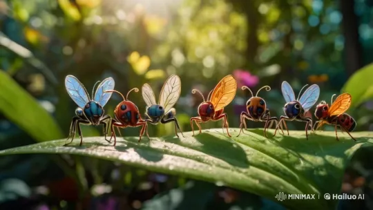 Animated Bugs Dance Cheerfully in a Sunny Garden Setting – AI Generated Video | Hailuo AI