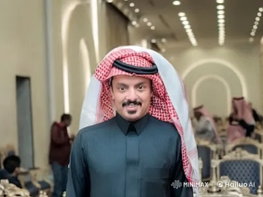 Traditional Attired Man in Festive Hall Amidst Community Gathering – AI Generated Video | Hailuo AI