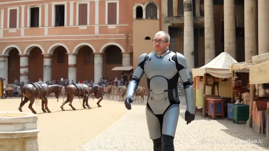 Futuristic Man Explores Ancient Rome – AI Generated Video | Hailuo AI