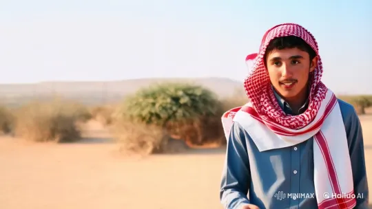 Young Man Contemplates in Desert with Cigarette – AI Generated Video | Hailuo AI
