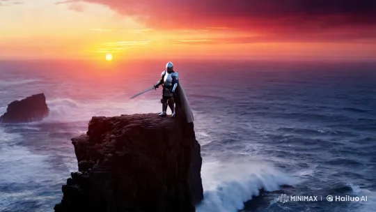 Lone Knight Stands at the World's Edge – AI Generated Video | Hailuo AI
