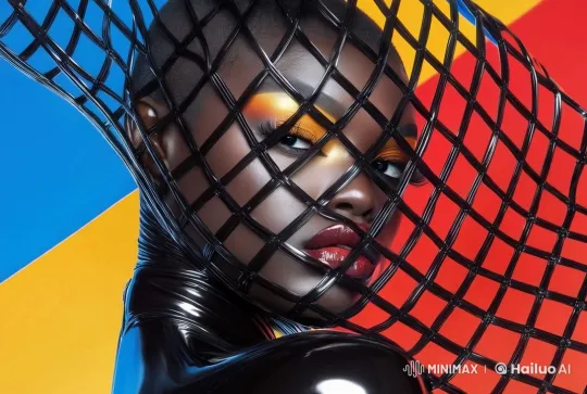 Boldly Made-Up Model Gazes Poised at Camera – AI Generated Video | Hailuo AI