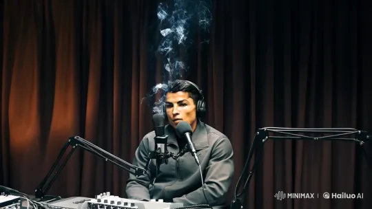 Podcast Host in Sophisticated, Thoughtful Studio Setting – AI Generated Video | Hailuo AI