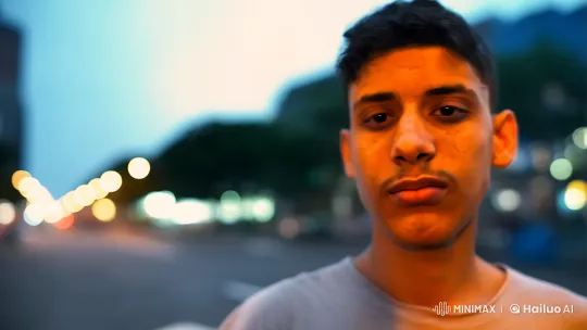 Young Man Smoking in Urban Evening Streetscape – AI Generated Video | Hailuo AI