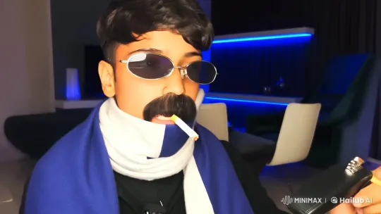 Stylish Man Lights Cigarette in Modern Room – AI Generated Video | Hailuo AI