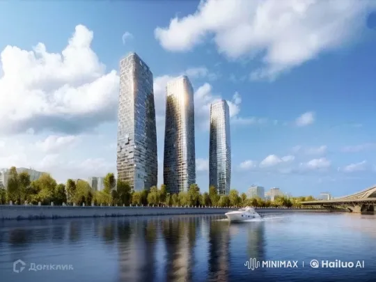 Modern Skyscrapers Reflect in Serene River – AI Generated Video | Hailuo AI