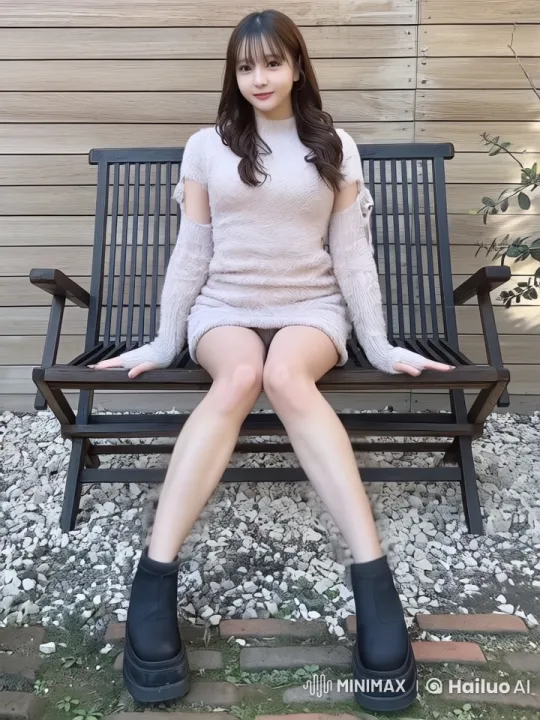 Cozy Outdoor Scene: Young Woman Forms Heart Shape – AI Generated Video | Hailuo AI