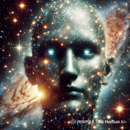 Galactic Face: AI Meets Cosmic Majesty in a Dynamic Animation – AI Generated Video | Hailuo AI
