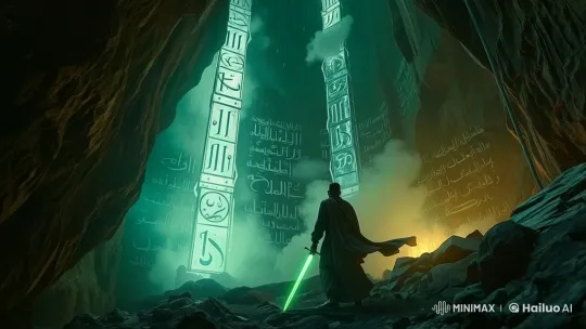 Mystical Cave Adventure with Sword and Light – AI Generated Video | Hailuo AI