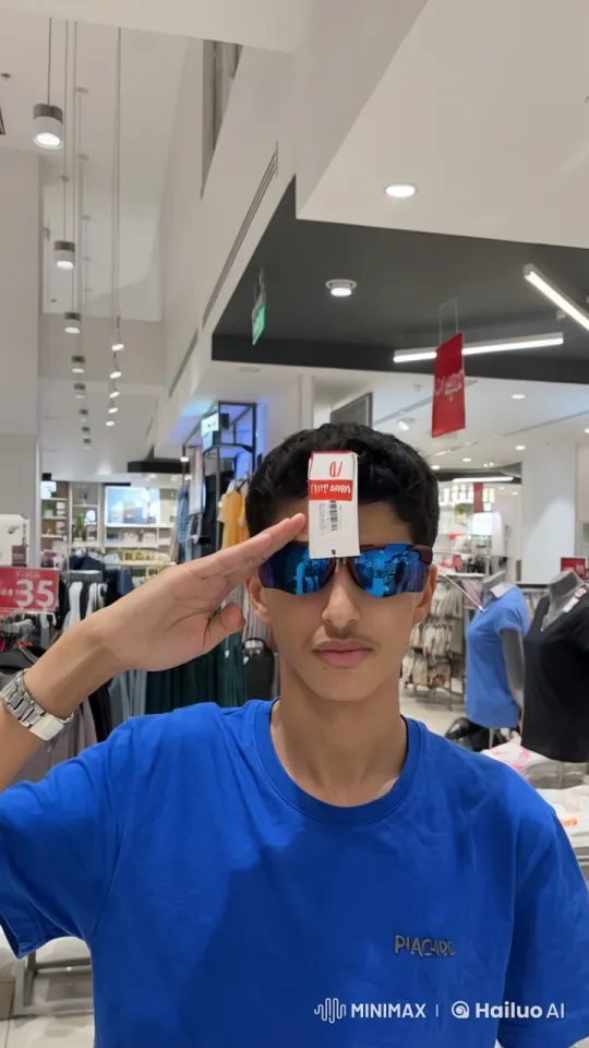 Young Man Salutes and Smokes in Modern Retail Store – AI Generated Video | Hailuo AI