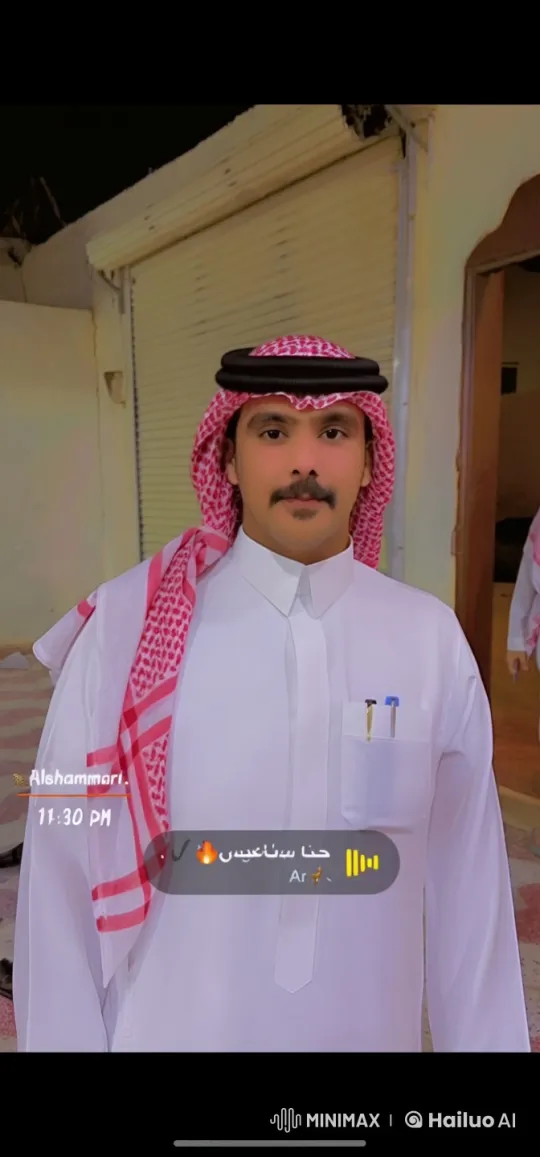 Nighttime Scene: Man in Traditional Attire Smokes – AI Generated Video | Hailuo AI