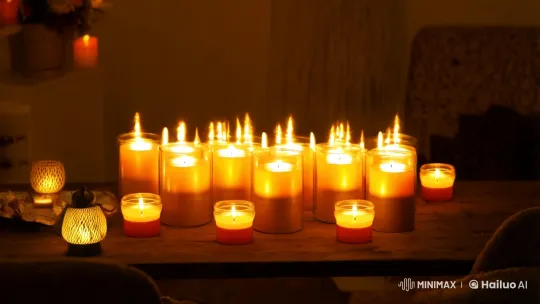 Programmable Candles: Transform Your Evening with Color-Changing Ambiance – AI Generated Video | Hailuo AI