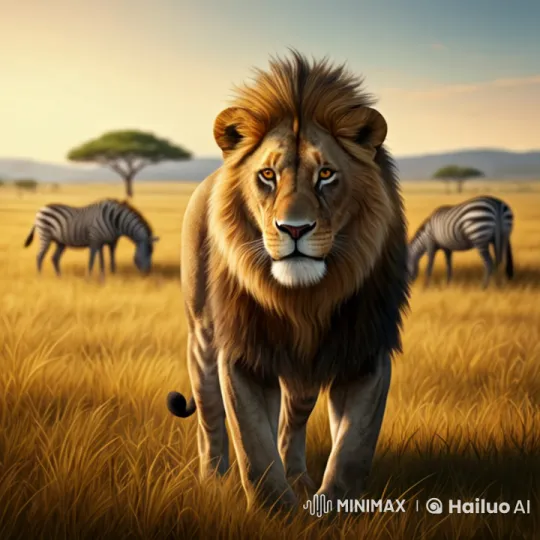 Lion Predation on Zebras in the African Savanna – AI Generated Video | Hailuo AI