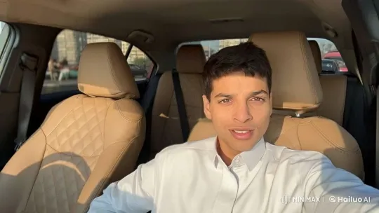 Man Smoking in Luxury Car with Urban View – AI Generated Video | Hailuo AI