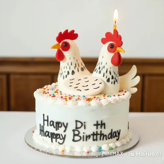 Magical Hen Figurines Come to Life on Birthday Cake – AI Generated Video | Hailuo AI