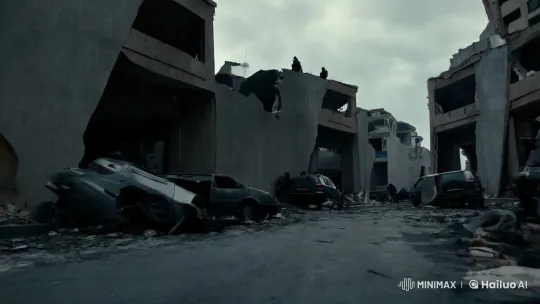 Urban Warfare Cinematography: Intense Conflict in Chaos – AI Generated Video | Hailuo AI