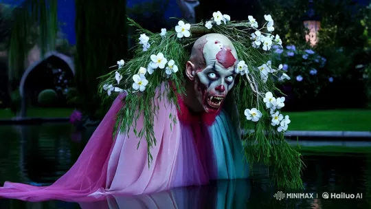 Horror Meets Serenity in Art Nouveau Garden – AI Generated Video | Hailuo AI