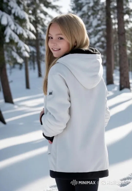 Girl Enjoys Snowball Fight in Winter Forest – AI Generated Video | Hailuo AI
