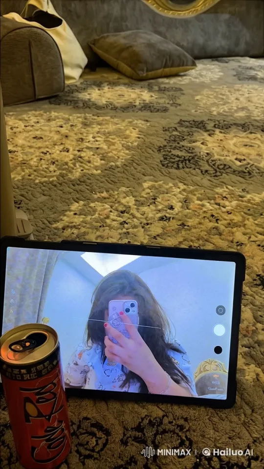 Person Taking Selfie and Smoking in Dimly Lit Room – AI Generated Video | Hailuo AI