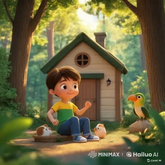 Ali and Pets Enjoy Garden's Simple Joys – AI Generated Video | Hailuo AI