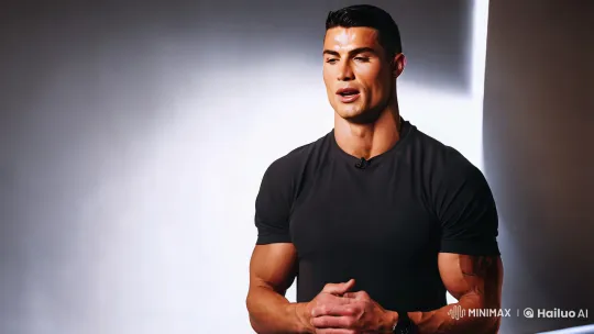 Cristiano Ronaldo: Captivating Central Figure in Minimalist Film Clip – AI Generated Video | Hailuo AI