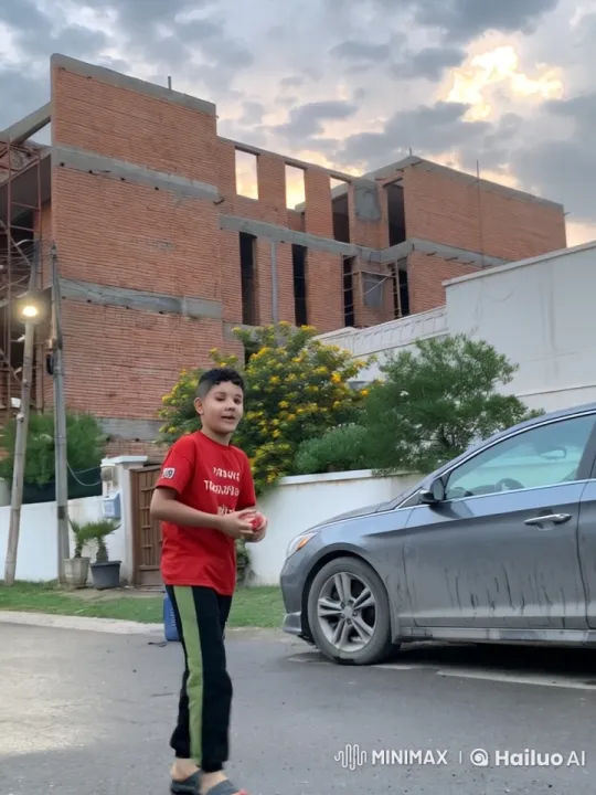 Young Boy Smoking on Residential Street at Dusk – AI Generated Video | Hailuo AI