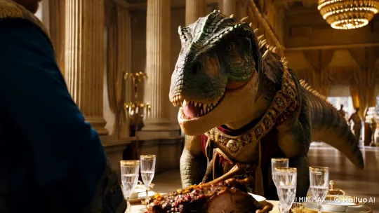 Dinosaur Reptor Dines in Luxurious Opulence – AI Generated Video | Hailuo AI
