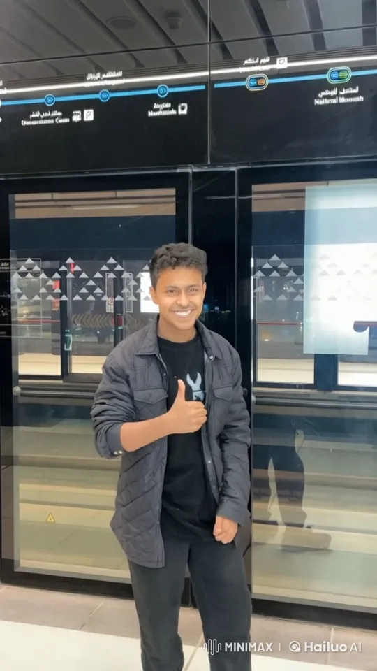 Young Man Gives Thumbs-Up at Metro Station – AI Generated Video | Hailuo AI