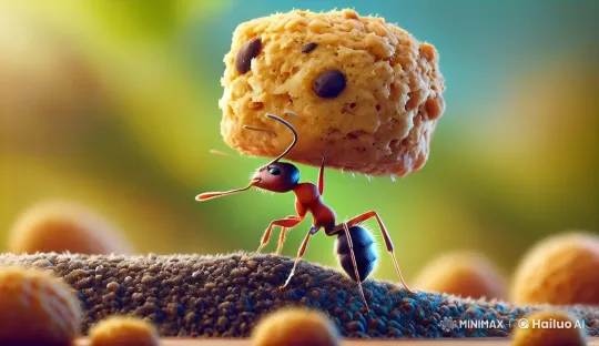 Ant Carrying Cookie in Live2D Animation – AI Generated Video | Hailuo AI