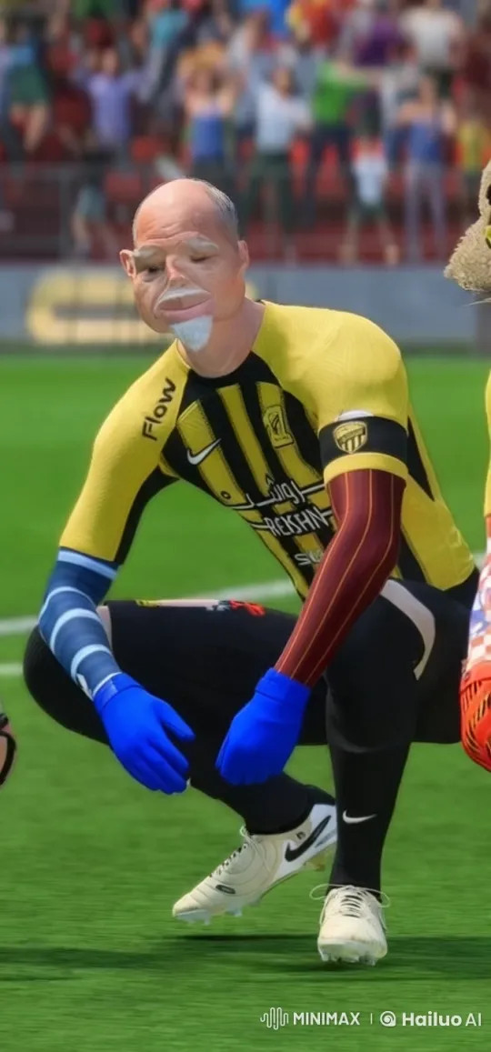Football Player Smokes on Stadium Field – AI Generated Video | Hailuo AI
