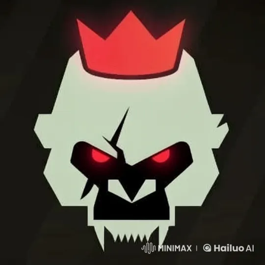 Glitch Effect on Stylized Gorilla Logo with Red Eyes – AI Generated Video | Hailuo AI