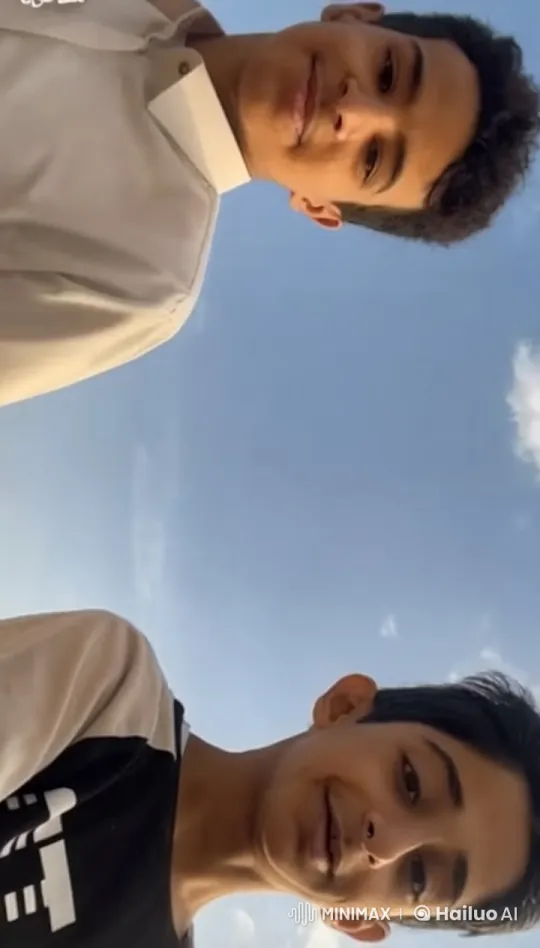 Two Individuals Relaxing Outdoors Amidst Serene Sky – AI Generated Video | Hailuo AI
