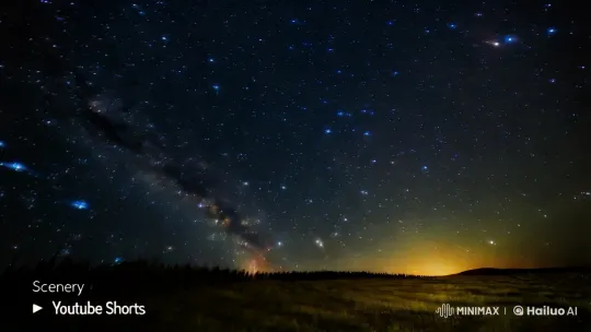 Starry Night Sky: A Cosmic Zoom-In Spectacle – AI Generated Video | Hailuo AI