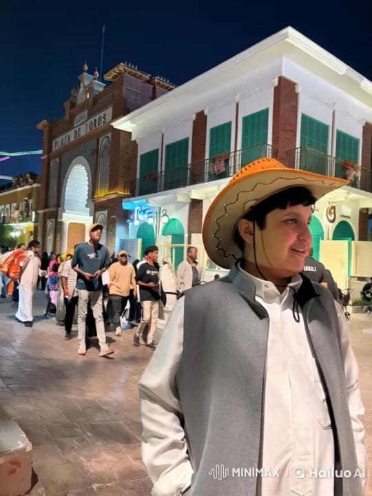 Urban Nightlife Scene with Smoker by Plaza de Toros – AI Generated Video | Hailuo AI