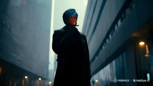 Silhouetted Figure in Urban Moodiness – AI Generated Video | Hailuo AI
