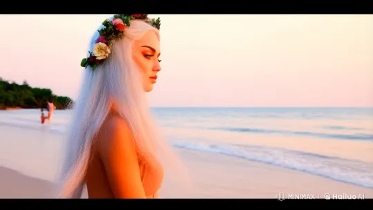 Enchanted Walk on the Sunset Beach – AI Generated Video | Hailuo AI