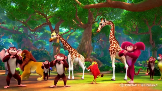 Jungle Symphony: Animals Celebrate in Vibrant Harmony – AI Generated Video | Hailuo AI