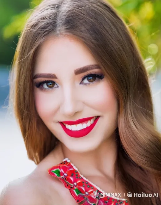 Colorful Floral Top with Playful Wink – AI Generated Video | Hailuo AI
