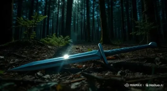 Mystical Sword Illuminates Enchanted Forest at Night – AI Generated Video | Hailuo AI