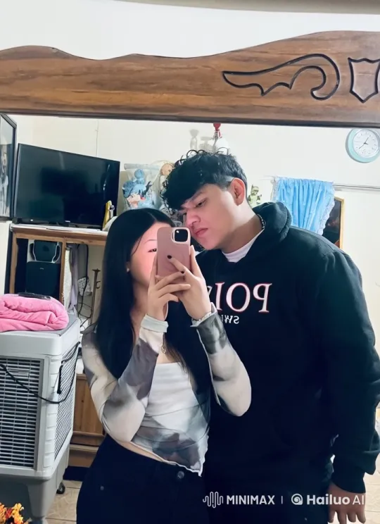 Woman Cries as Man Is Kissed in Living Room Selfie – AI Generated Video | Hailuo AI