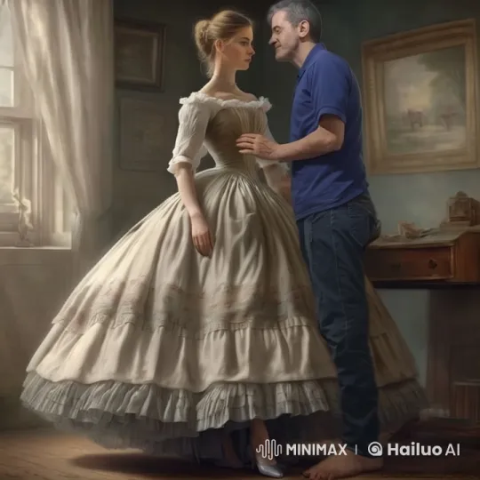 Victorian-Inspired Couple Shares Intimate Moment in Sunlit Room – AI Generated Video | Hailuo AI