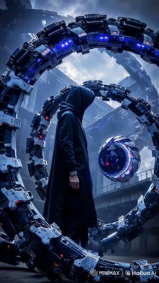 Mysterious Figure in Futuristic Mechanical Structure – AI Generated Video | Hailuo AI