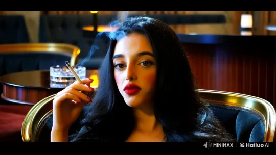 Elegant Woman in a Stylish Lounge Setting – AI Generated Video | Hailuo AI