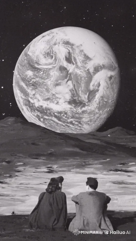 20th Century Couple Gazing at Earth from Outer Space – AI Generated Video | Hailuo AI
